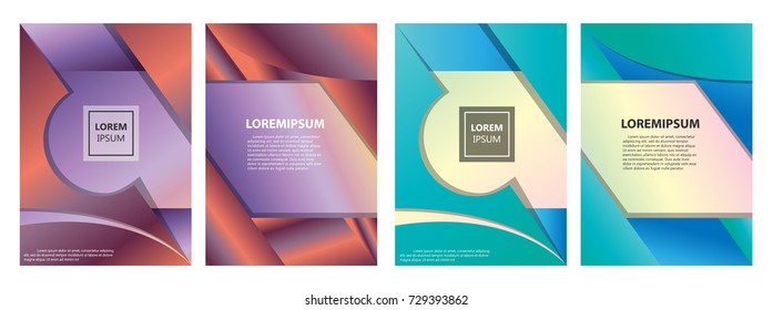 design of abstract leaflets, a mix of square and circular flat images