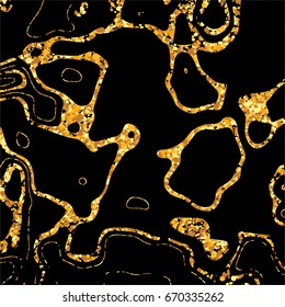 Design abstract luxury backgrond with wave pattern. Wallpaper with gold marble effect. Modern Backdrop marbling with glitter and sparkle.  Shiny ink graphic. Watercolor line effect. Vector