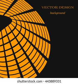 Design abstract pattern. Geometric gold objects on black background. 