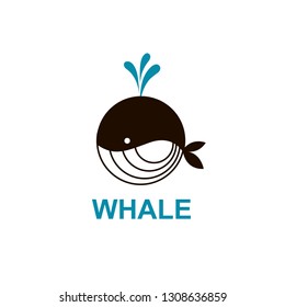 design with abstract symbol of whale and sea wave