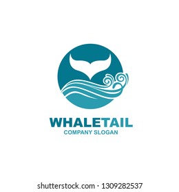 design with abstract symbol of whale and sea wave
