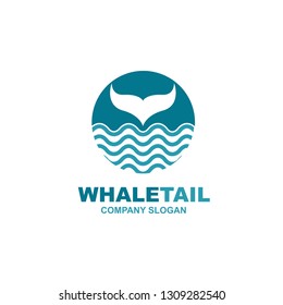 design with abstract symbol of whale and sea wave