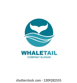 design with abstract symbol of whale and sea wave