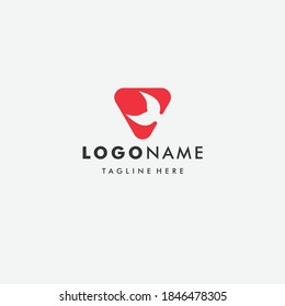 design with abstract symbol of whale tail and sea wave. whale tail icon