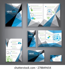 Design Abstract Vector Brochure Template. Flyer Layout, Flat Style, Infographic Elements in A3,A4,A5 size.