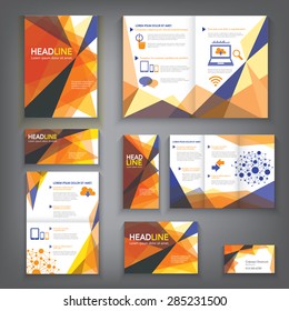 Design Abstract Vector Brochure Template. Flyer Layout, Flat Style, Business Card, Background, Infographic Elements In A3,A4,A5 Size.