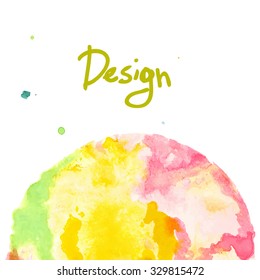 design abstract watercolor ink circle background vector