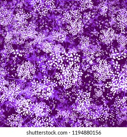 Design of abstract wildflowers. Flowering meadow. Seamless pattern of small light flowers. Floral background for textile, fabric, wallpapers, covers, print, decoupage, gift wrap