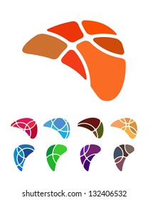 Design abstract wing logo element. Crushing vector wing pattern. Colorful icons set.
