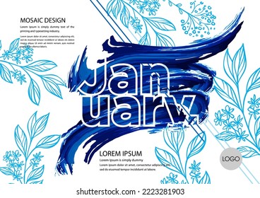 design abstrak cover calendar, 12 months templates fullcolor.  Vector illustration January, February, March, April, May, June, July, August, September, October, November, December, in English. 