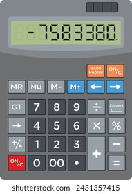 A design of adding machine, flat icon of number cruncher 