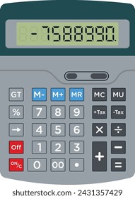 A design of adding machine, flat icon of number cruncher 