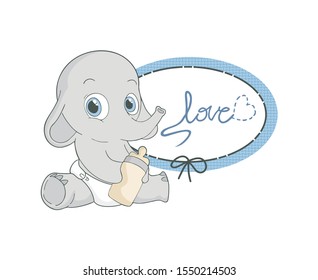 Design of adorable baby elephant