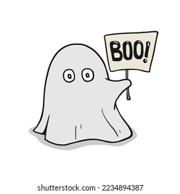 Design of adorable ghost draw