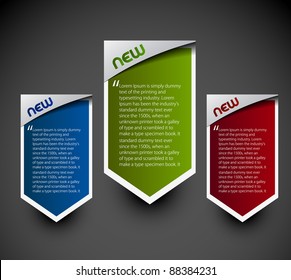 Design of advertisement labels stickers. transparent shadow easy replace background and edit colors.