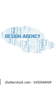 Design Agency word cloud. Wordcloud made with text only.
