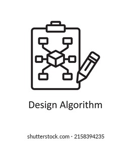 Design Algorithm vector outline Icon Design illustration. Data Analytic Symbol on White background EPS 10 File