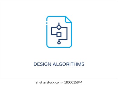 Design Algorithms Colorful stroke  icon in vector. Logotype