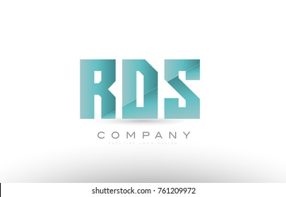 Design of alphabet 3 three letter rds r d s with green gradient color suitable as a logo for a company or business