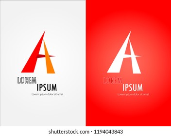 
Design alphabet A F Vector Logo,Fluid blue,orange,Creative Art,on red and White background,for company,on Eps10, Lorem ipsum