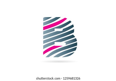 design of alphabet letter b with lines stripe as a logo for a company or business