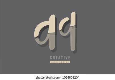 Design of alphabet letter combination aq a q logo suitable as an icon for a company or business