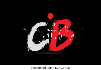 Design of alphabet letter combination CB C B on black background with grunge texture and white red color suitable as a logo for a company or business
