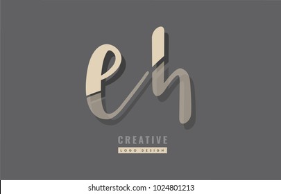Design of alphabet letter combination eh e h logo suitable as an icon for a company or business