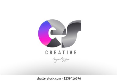 Design of alphabet letter combination es e s silver grey metal metallic gradient color suitable as a logo for a company or business