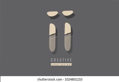 Design of alphabet letter combination ii i i logo suitable as an icon for a company or business