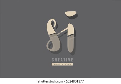 Design of alphabet letter combination si s i logo suitable as an icon for a company or business