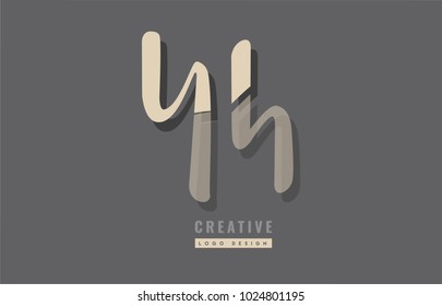 Design of alphabet letter combination yh y h logo suitable as an icon for a company or business