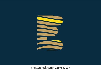 design of alphabet letter e with lines stripe as a logo for a company or business