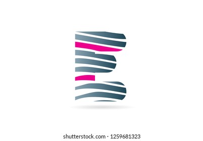 design of alphabet letter e with lines stripe as a logo for a company or business
