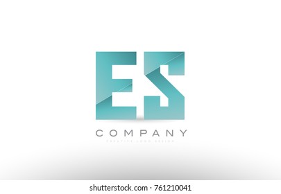 Design of alphabet letter es e s with green gradient color suitable as a logo for a company or business