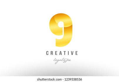 Design of alphabet letter g with gold golden metal gradient color suitable as a logo for a company or business