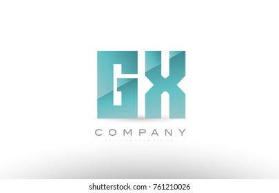 Design of alphabet letter gx g x with green gradient color suitable as a logo for a company or business