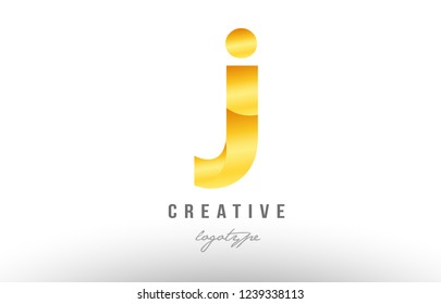 Design of alphabet letter j with gold golden metal gradient color suitable as a logo for a company or business