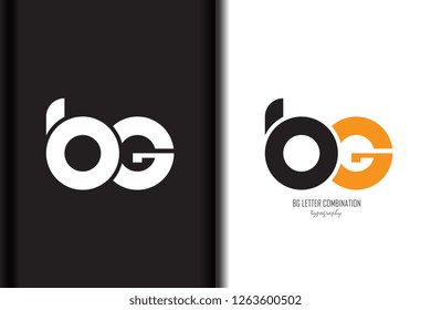 Design of alphabet letter logo bg b g combination with black orange white color for a company or business - Vector