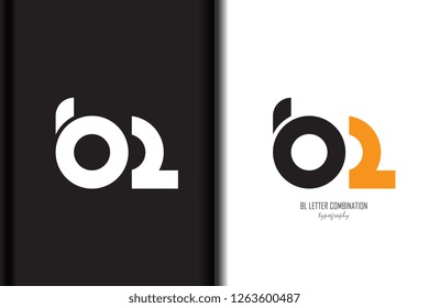 Design of alphabet letter logo bl b l combination with black orange white color for a company or business - Vector