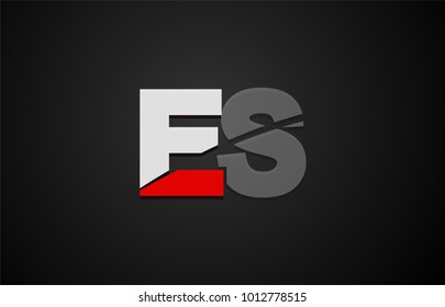 Design of alphabet letter logo combination es e s with red white and black color icon for a company or business