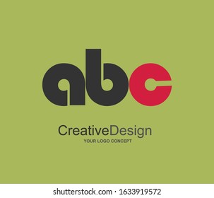 Design of alphabet letter logo combination a c b with black and  red color for a company or business