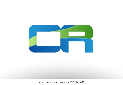 Design of alphabet letter logo combination cr c r with blue green color suitable as a logo for a company or business