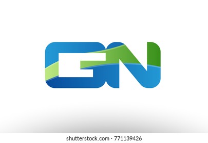Design of alphabet letter logo combination gn g n with blue green color suitable as a logo for a company or business