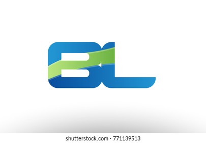 Design of alphabet letter logo combination bl b l with blue green color suitable as a logo for a company or business