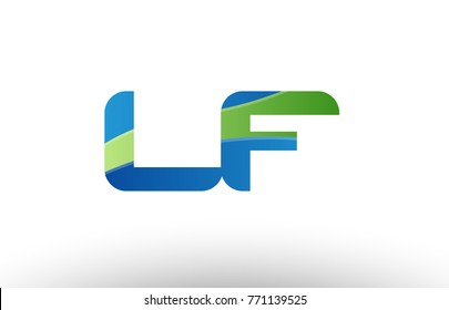 Design of alphabet letter logo combination lf l f with blue green color suitable as a logo for a company or business