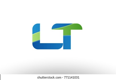 Design of alphabet letter logo combination lt l t with blue green color suitable as a logo for a company or business