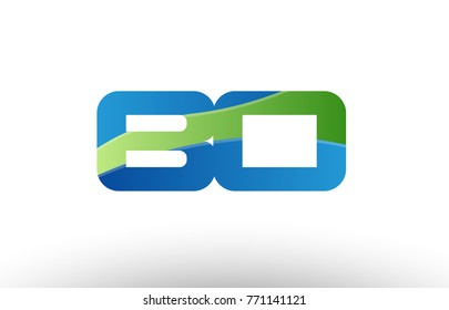 Design of alphabet letter logo combination bo b o with blue green color suitable as a logo for a company or business