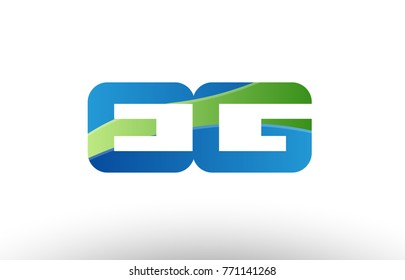 Design of alphabet letter logo combination eg e g with blue green color suitable as a logo for a company or business