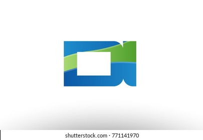 Design of alphabet letter logo combination di d i with blue green color suitable as a logo for a company or business